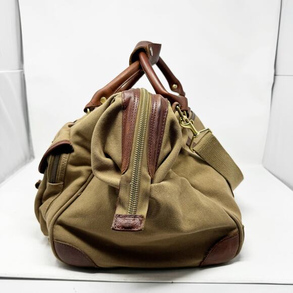 Orvis Canvas & Leather Zip Travel Duffle Bag Large Green - Picture 5 of 11